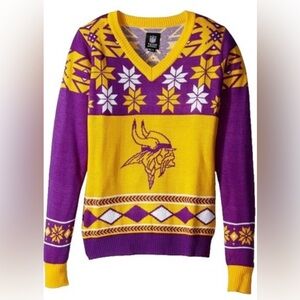 NFL Minnesota Vikings Holiday Winter Team Apparel Sweater M Christmas Sweater